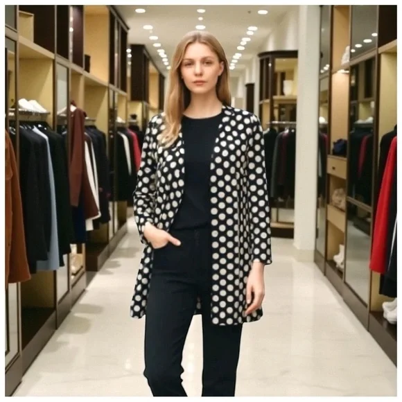 Lillie Rubin Vintage Polka Dot Jacket. Black, White. Size 4 - Picture 11 of 12